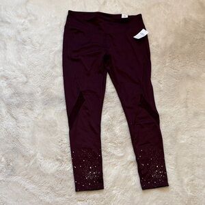 Maurices Burgundy Leggings with star print